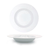 Porcelain Delta dia.11.75" h:2" 24 oz. Round White Porcelain Bowl (Set of 2)